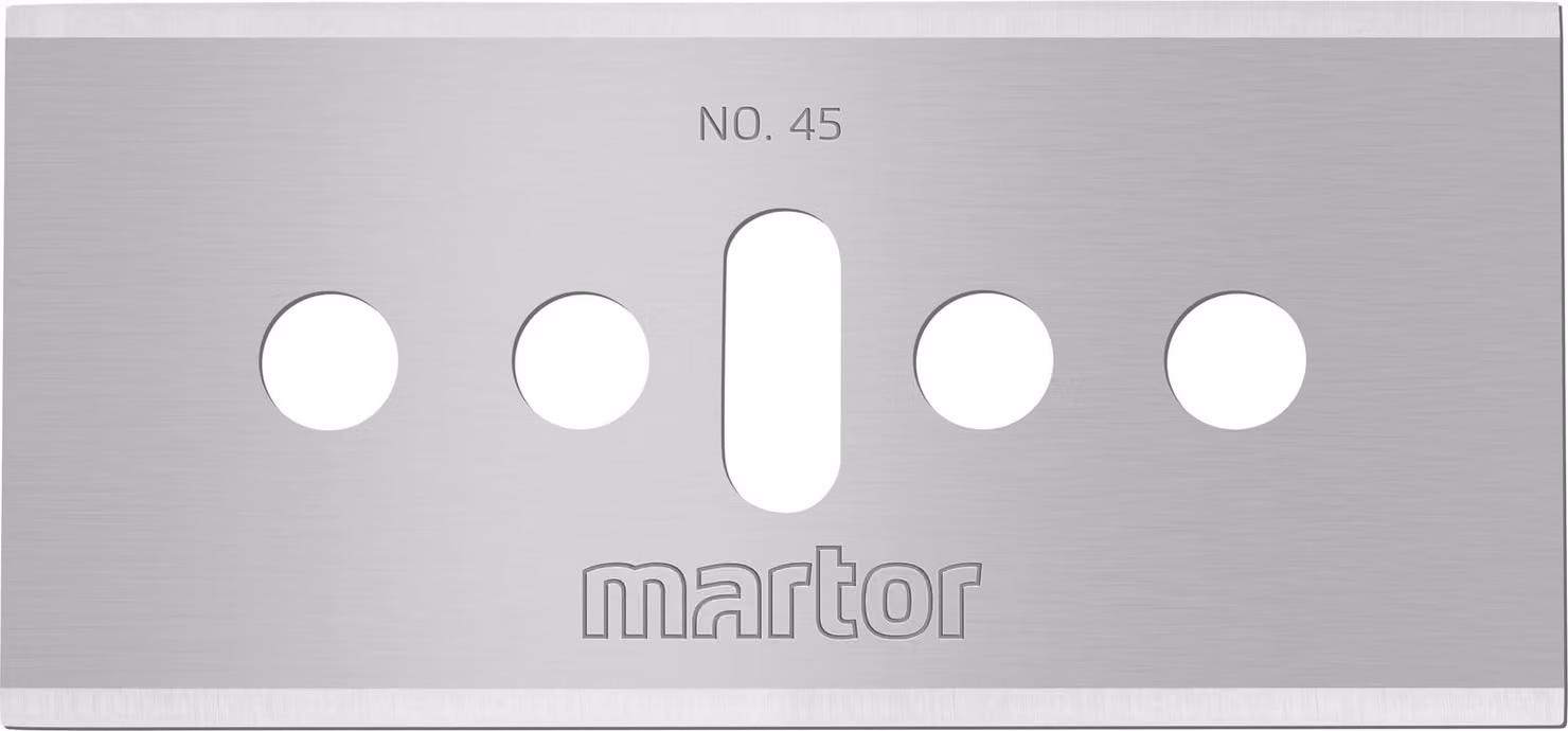 MARTOR 10 x LAMA INDUSTRIALE, lame di ricambio per cutter, coltelli di sicurezza, 18,4 mm, affilate, riutilizzabili su 4 lati, NR. 45