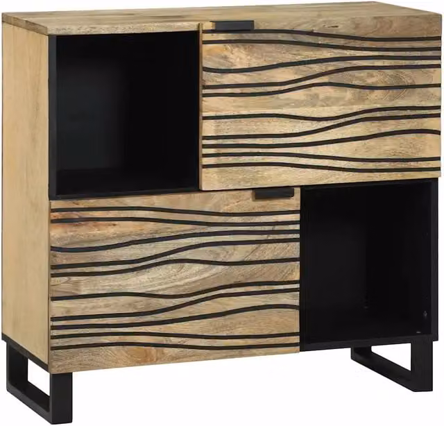 Credenza Buffet in legno massello di mango Marrone vidaXL L: 80 cm, P: 33 cm, H: 75 cm