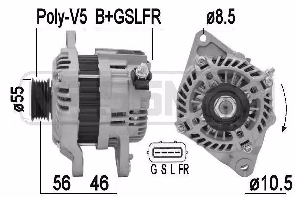ERA 209448A Alternatore LiMa 95A 14V compatibile con PEUGEOT 4008 SUV, CITROËN C4 AIRCROSS e MITSUBISHI ASX (GAW)