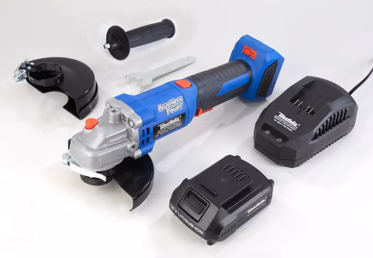 Smerigliatrice angolare senza spazzole 18 V, 125 mm, con batteria e caricabatterie
