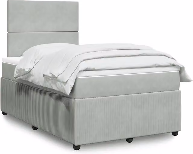 Letto Ibrido vidaXL con Materasso Grigio Chiaro in Velluto L/P: 120 x 200 cm