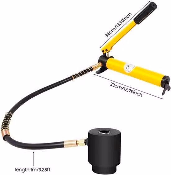 Perforatrice idraulica 15 t - 10 matrici 16-101 mm - 19,7 kg - Colore: giallo - Per lamiere metalliche