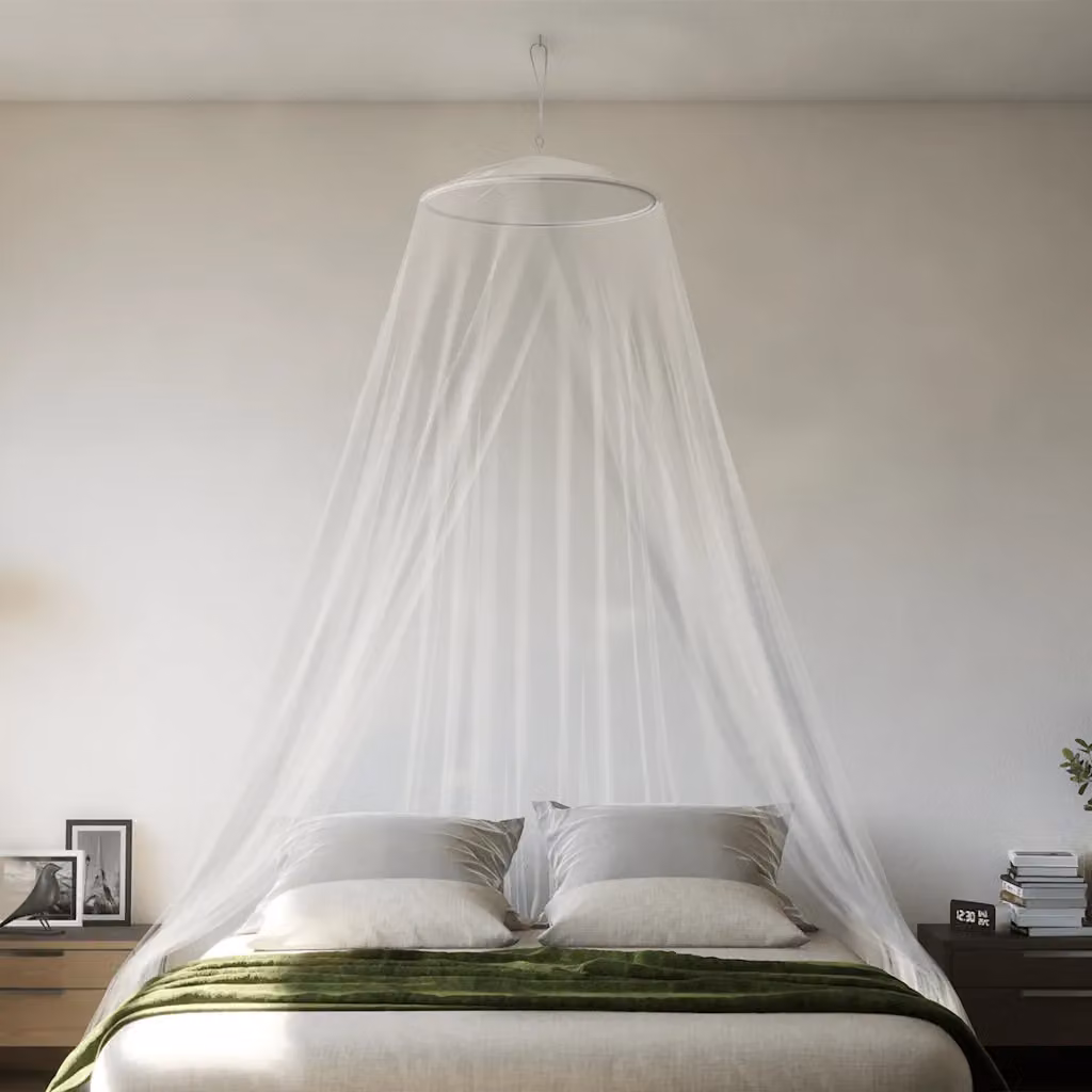 Rete per zanzare per letto a forma A vidaXL in poliestere bianca