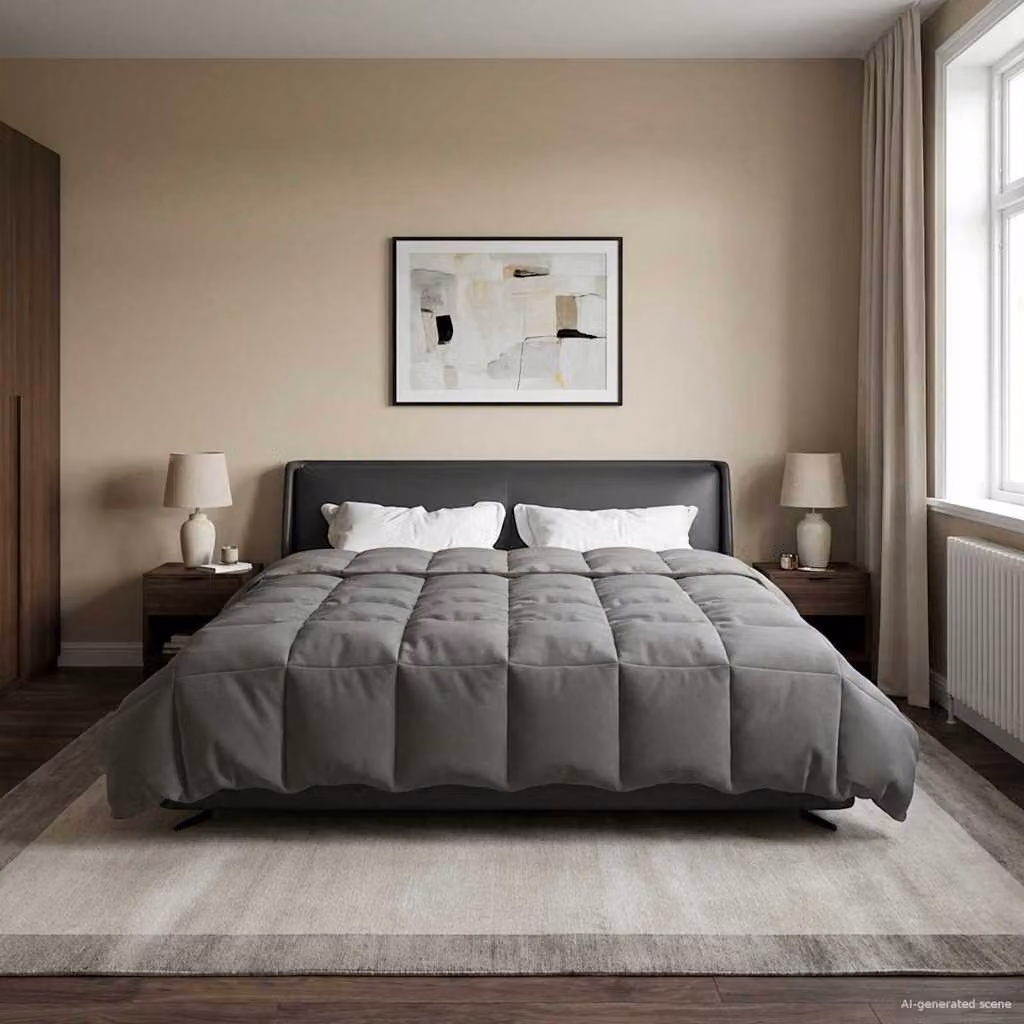 vidaXL Piumone Invernale Grigio per Adulti, Traspirante e Reversibile, 200 x 200 cm