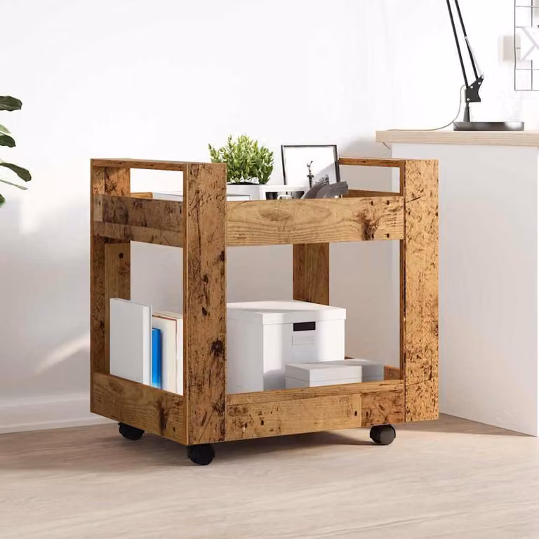 Maison Exclusive - Carrello scrivania in legno antico 60 x 45 x 60 cm Materiale ligneo
