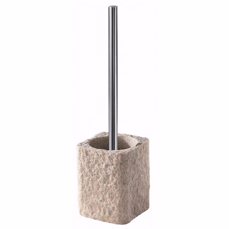 Scopino WC d'appoggio con ciuffo in setole in resina e sabbia AR33 Gedy serie ARIES Beige