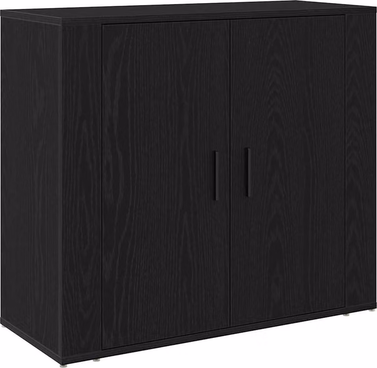 Credenza Rovere Nero 80 x 33 x 70 cm Legno multistrato