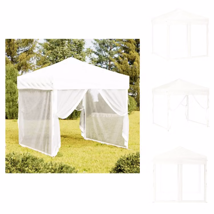 vidaXL Tenda per feste pieghevole con pareti laterali bianca 2x2 m - Padiglioni e tende per feste
