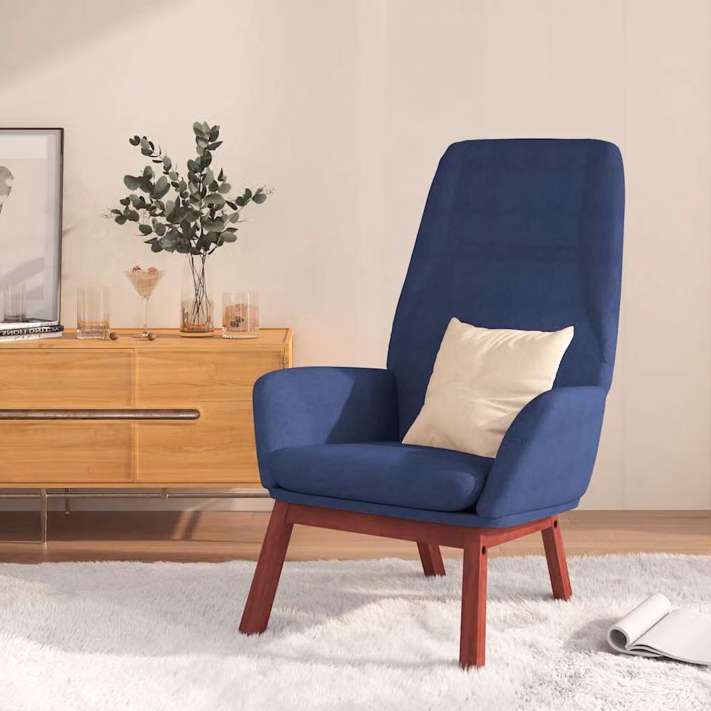 Sedia Relax blu vidaXL con braccioli e imbottitura in schiuma