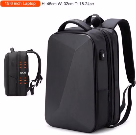 Borsa da viaggio e porta laptop YourGoods per 15.6 pollici con porta USB-C, colore nero
