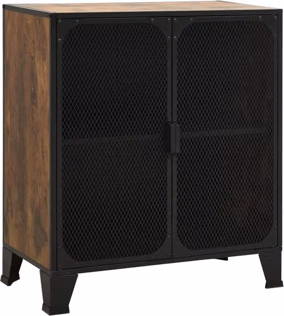 Armadio portaoggetti con ripiano integrato stile industriale urbano 72 x 36 x 82 cm in metallo marrone 02_0046798