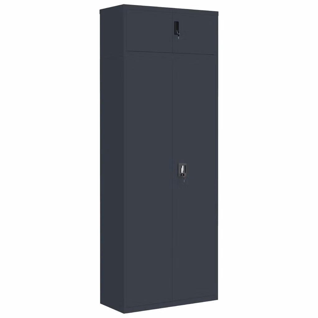 Armadio Classificatore vidaXL in Acciaio Antracite con Ripiani Regolabili e Serratura L/P/H: 90 x 40 x 240 cm – 2