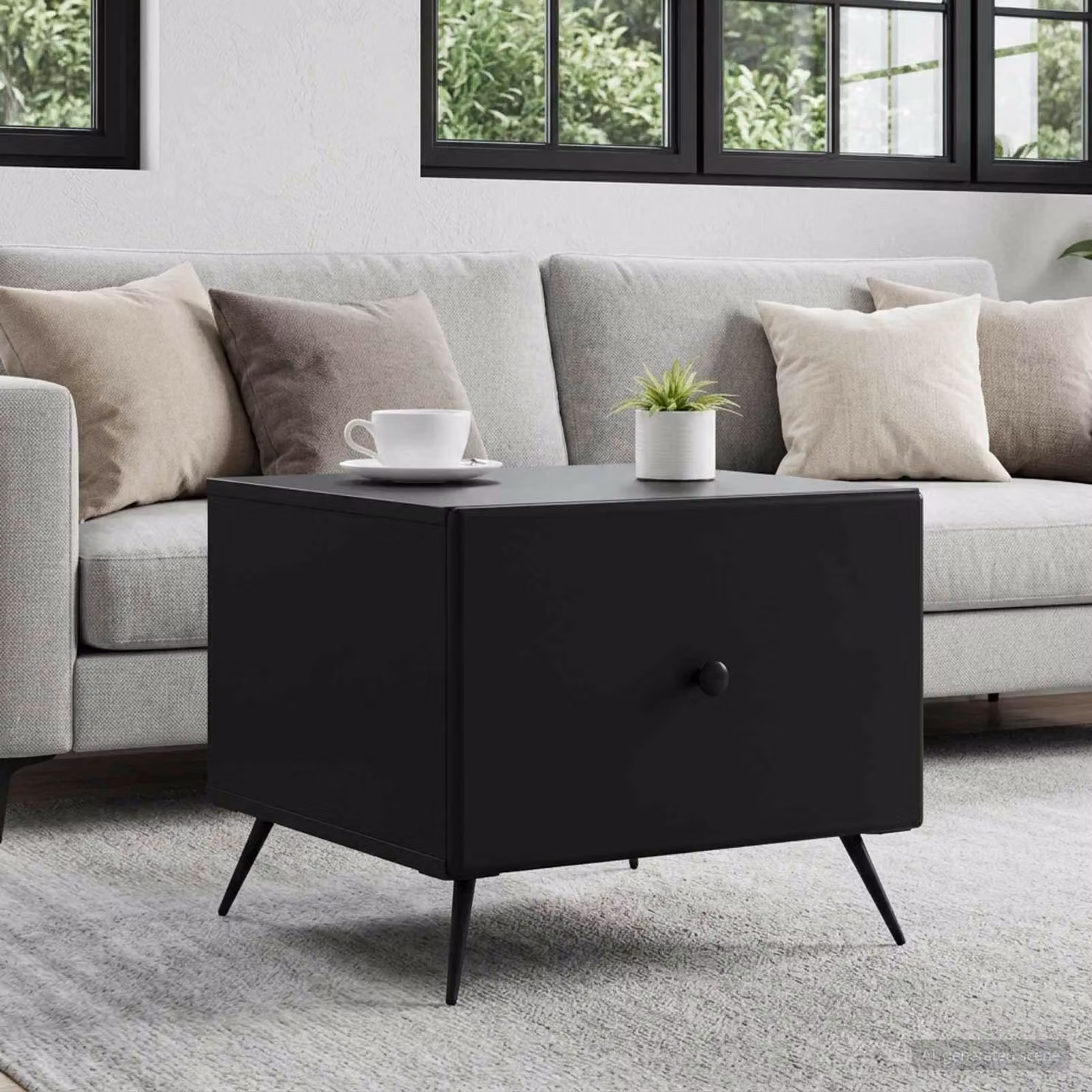 Maison Exclusive - Tavolino nero, dimensioni 49 x 50 x 40 cm, realizzato in materiale composito di legno