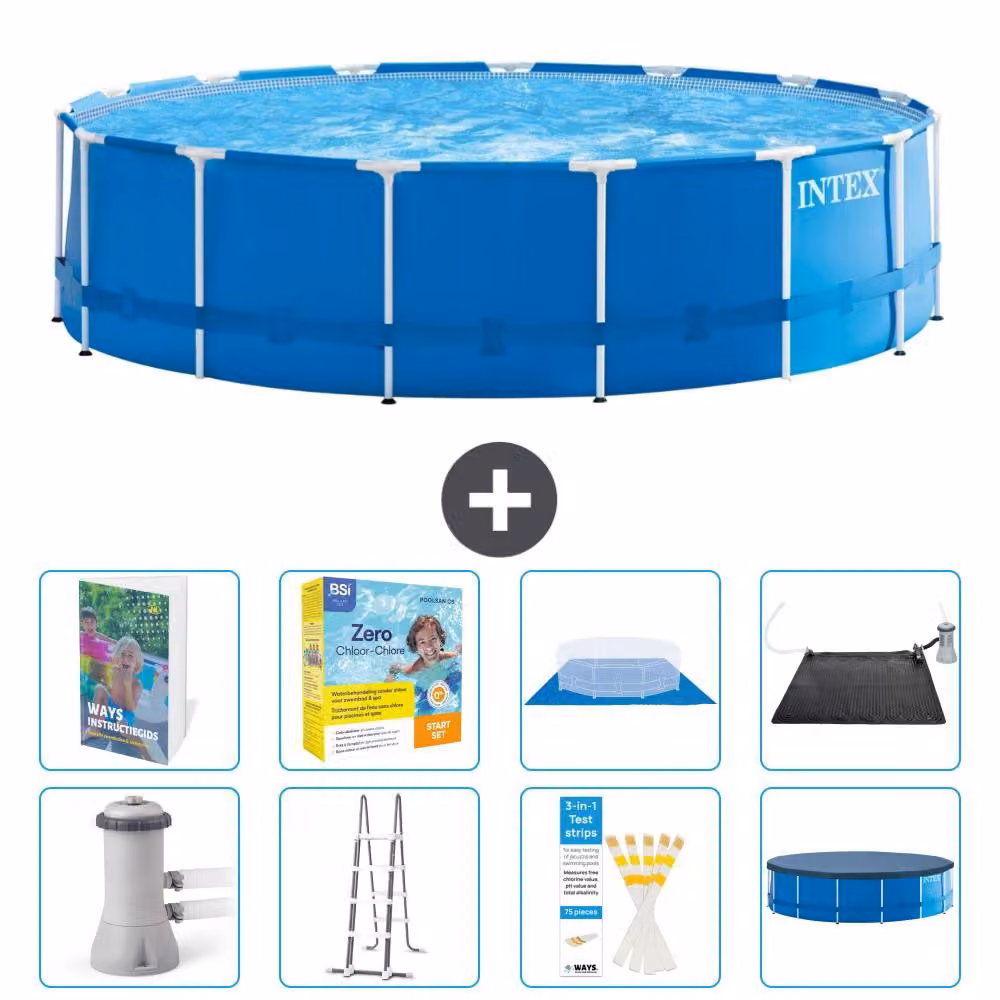 Piscina autoportante rettangolare - 457x122 cm - 7 pezzi - Modello S582