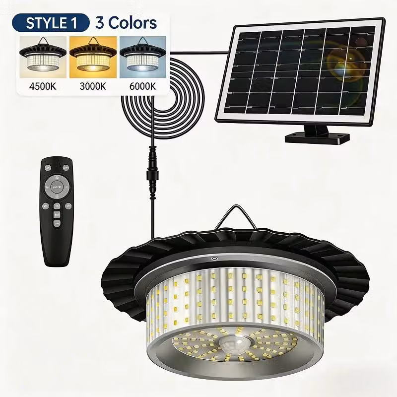 Lampada solare - Lampada a sospensione solare - Confezione da 2 - 244 LED - Sensore di movimento - Illuminazione a 360° - Grado di protezione IP65 - Adatta per esterni