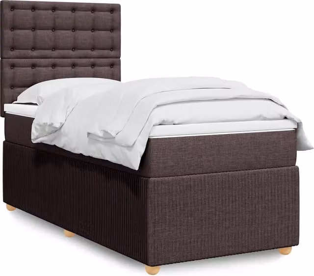 Letto Ibrido con Giroletto a Molle e Materasso vidaXL, Marrone e Bianco, L/P/H: 90 x 190 x 150,5 cm