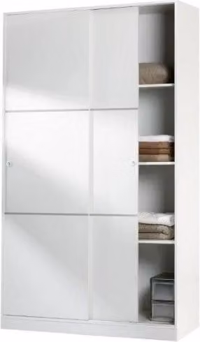 Armadio 2 Ante Scorrevoli Cm 120 x 50 x 200 Bianco Kit