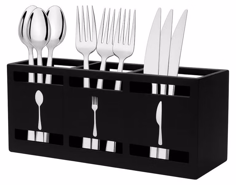 Portaoggetti da cucina in legno con 3 scomparti