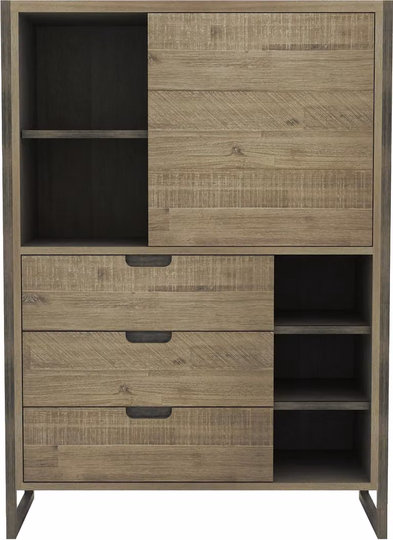 Credenza FURNLUX Flow Sand Oak And Graphite 100cm / Colore principale: Beige / Dimensioni: 100 x 140 x 40 cm