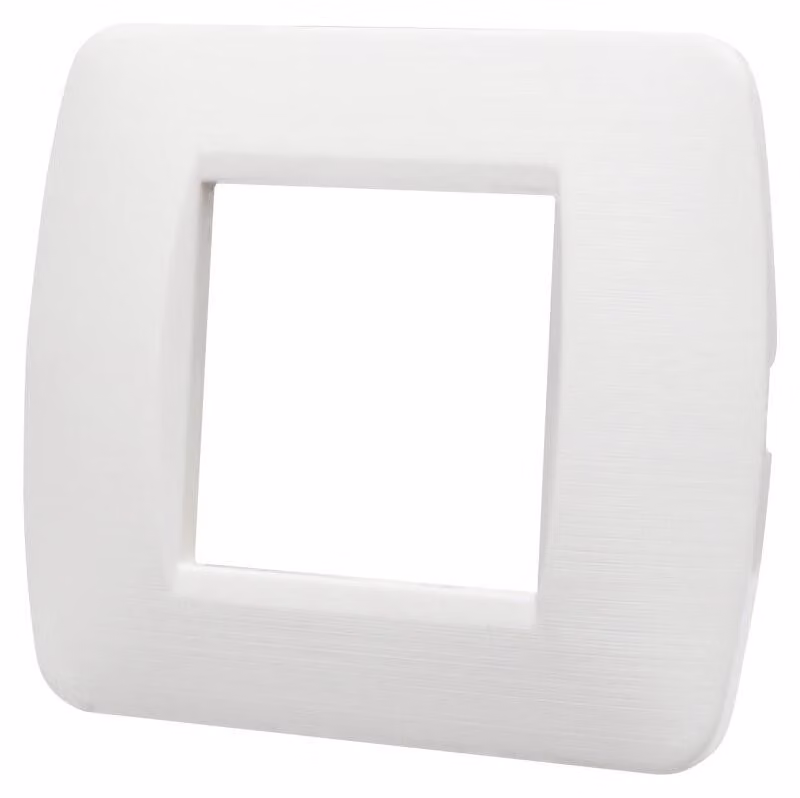 ETTROIT LN85201 Placca in plastica 2P Serie Space compatibile Bticino Living Light Colore Bianco Satinato