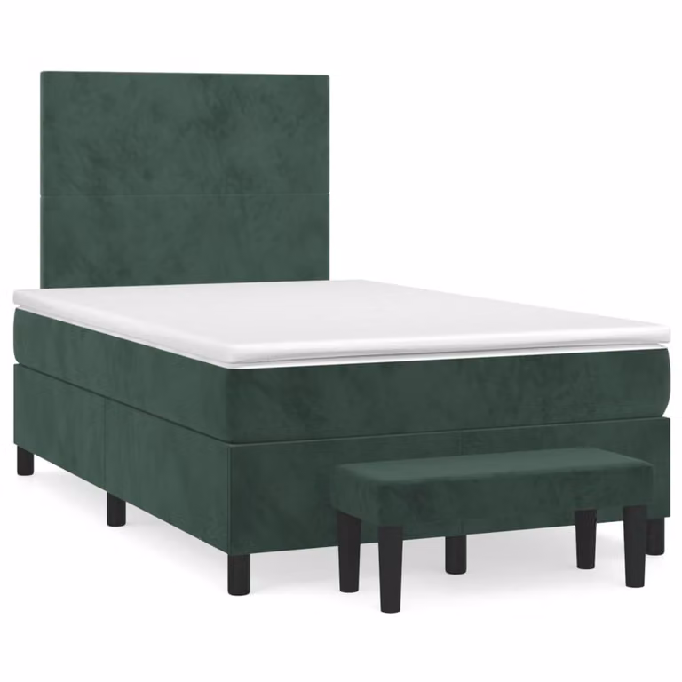 Maison Exclusive - Letto boxspring con materasso verde scuro 120x190 cm velluto