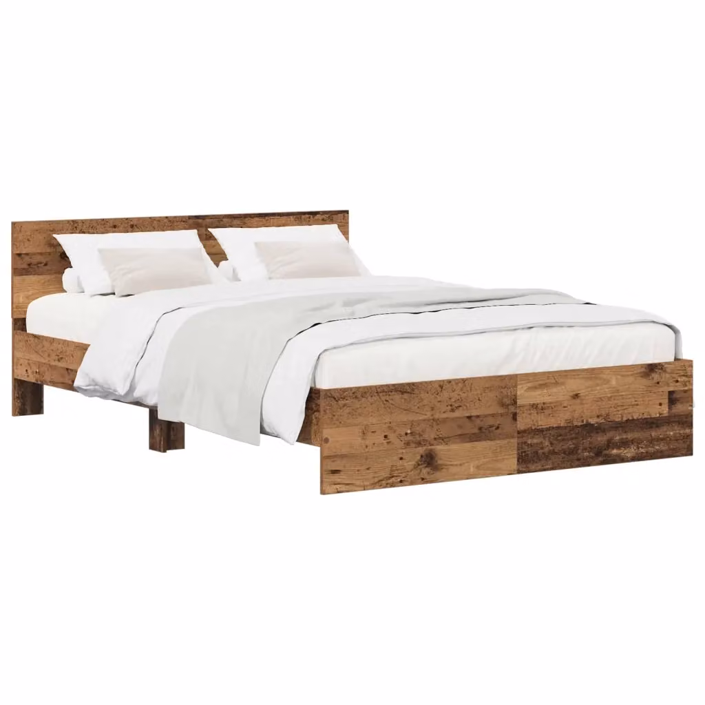 Struttura letto con testata in legno color marrone vidaXL L/P/H: 140 x 190 x 145 cm – 2