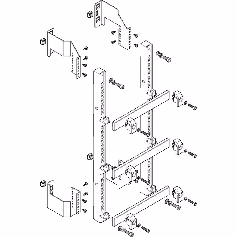 Modulo barra collettrice ABN piatto 1FB/5RE 185 mm con CU 30x10 mm, a 3 poli, EBM 150 mm MFSC15963