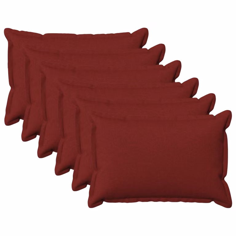 Set di 6 federe vidaXL HOUTEN in poliestere, colore rosso, 30 x 50 cm