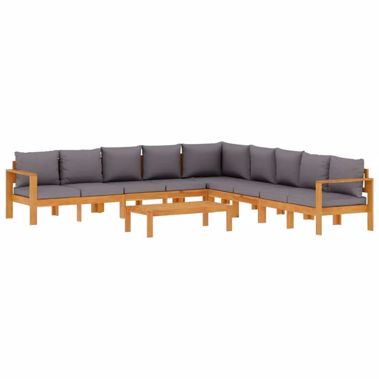 Set Divano da Giardino 6 pz con Cuscini in Massello di Acacia