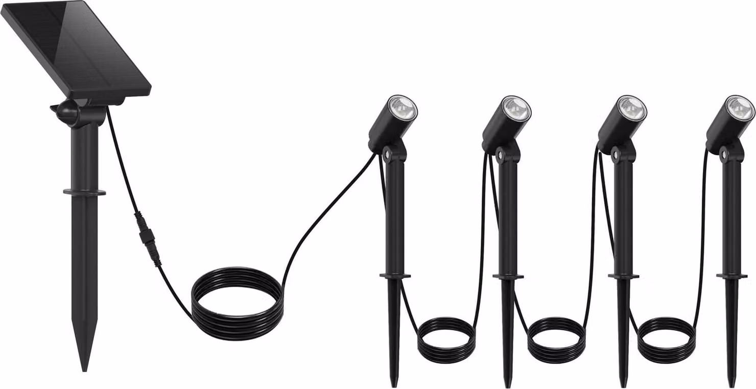 Set di 4 faretti solari collegati tra loro ROUNDY MINI 100lm