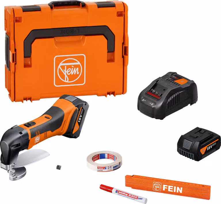 Cesoie a batteria FEIN per lamiera fino a 1,6 mm ABLS 18 1.6 E AS Set 2x 5 Ah | 71300664000