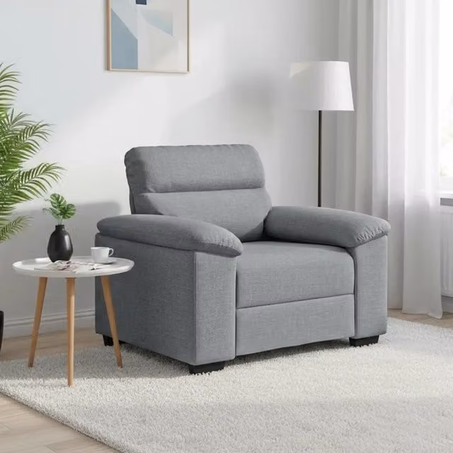 Poltrona lounge moderna vidaXL in tessuto grigio con braccioli L/P/H: 100 x 81 x 84 cm