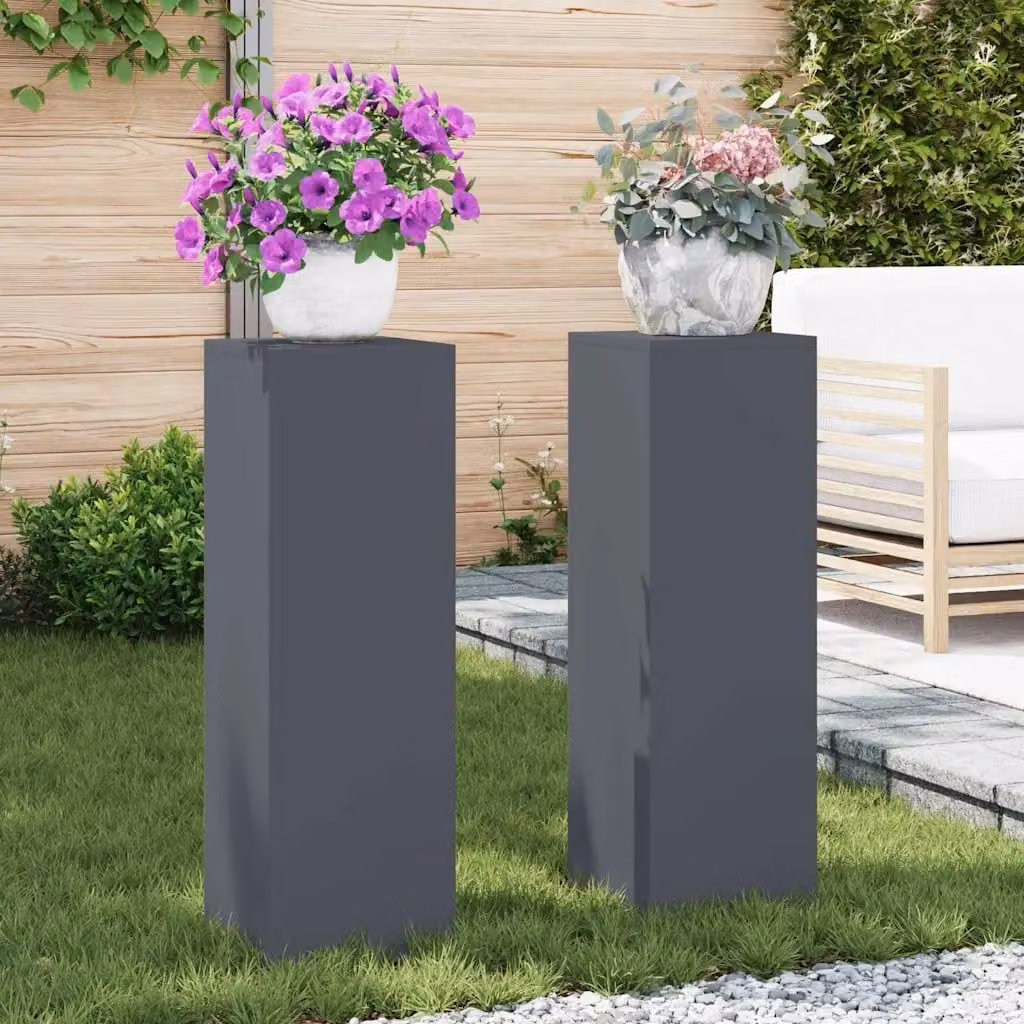 vidaXL Supporto per piante 2 pz Antracite 24 x 24 x 75 cm