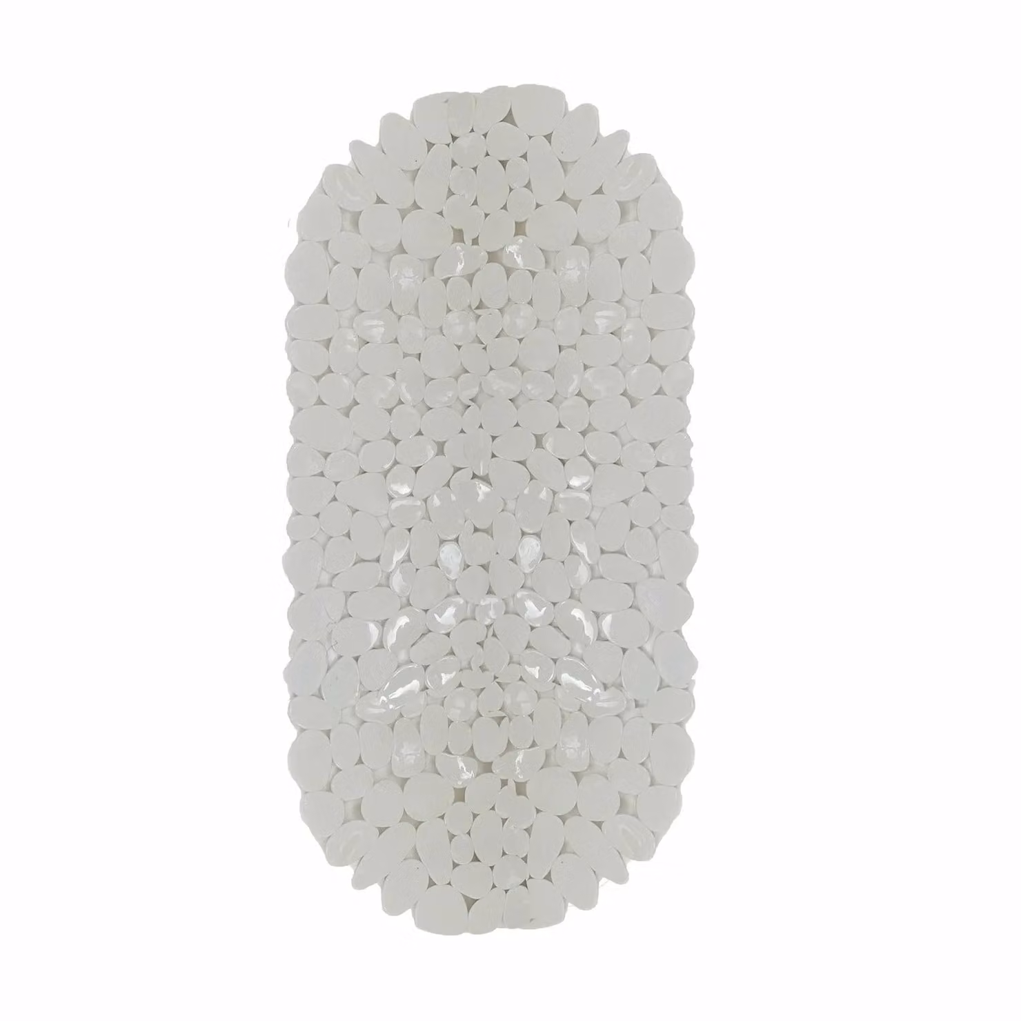 Tappeto da bagno antiscivolo Vestiamo Casa, forma ovale, colore bianco, L: 67 cm, P: 35 cm