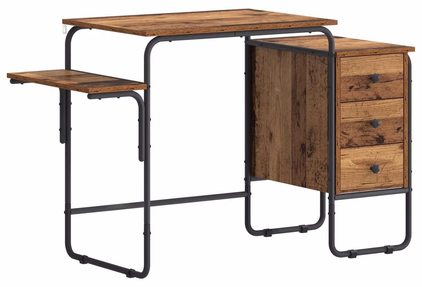Scrivania con spazio contenitivo, realizzata in legno di recupero, dimensioni 120 x 50 x 75 cm