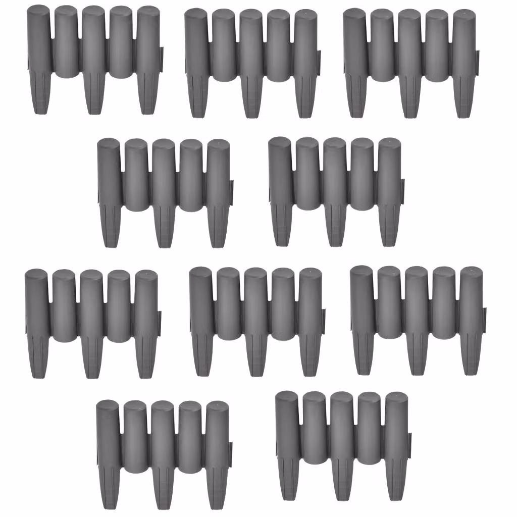 Set di 40 blocchi bordura per aiuola Espot casa.pro grigio scuro con lunghezza totale di 10,8 m – 2