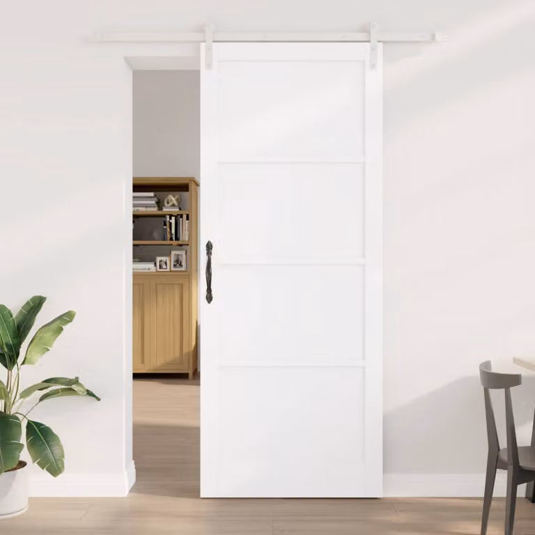 vidaXL Porta scorrevole 93 x 232 cm Legno ingegnerizzato Bianco