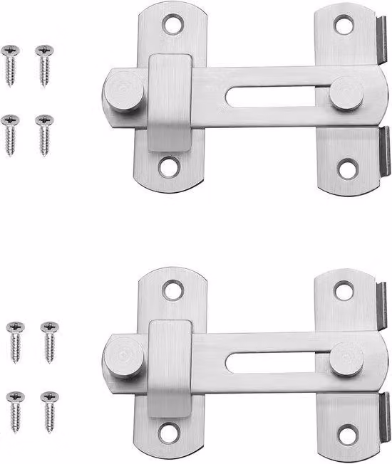 Set di 2 ganci ribaltabili in acciaio inossidabile per camera da letto e bagno - Con viti di montaggio