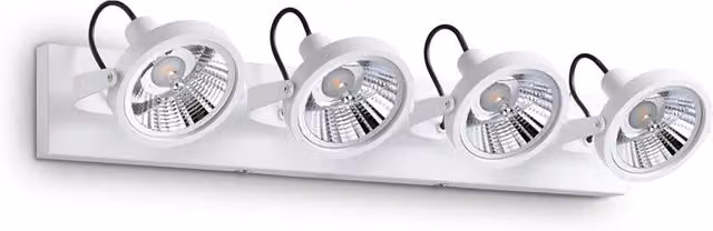 Plafoniera Moderna Glim IDEAL LUX in Metallo Bianco con 4xGU10 Luce Calda 3000K