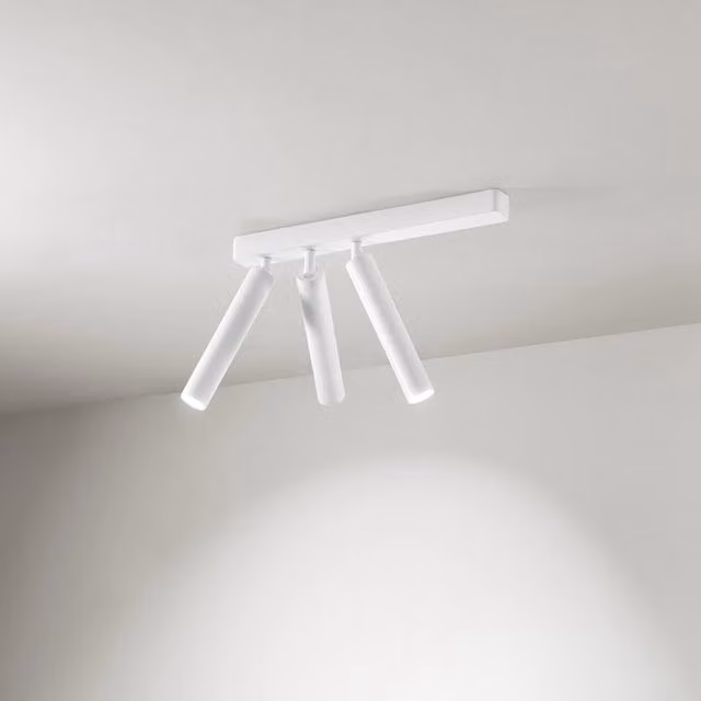 Spot Moderno Perenz Illumina in Metallo Bianco con 3 Luci LED da 10W 3000K Regolabili