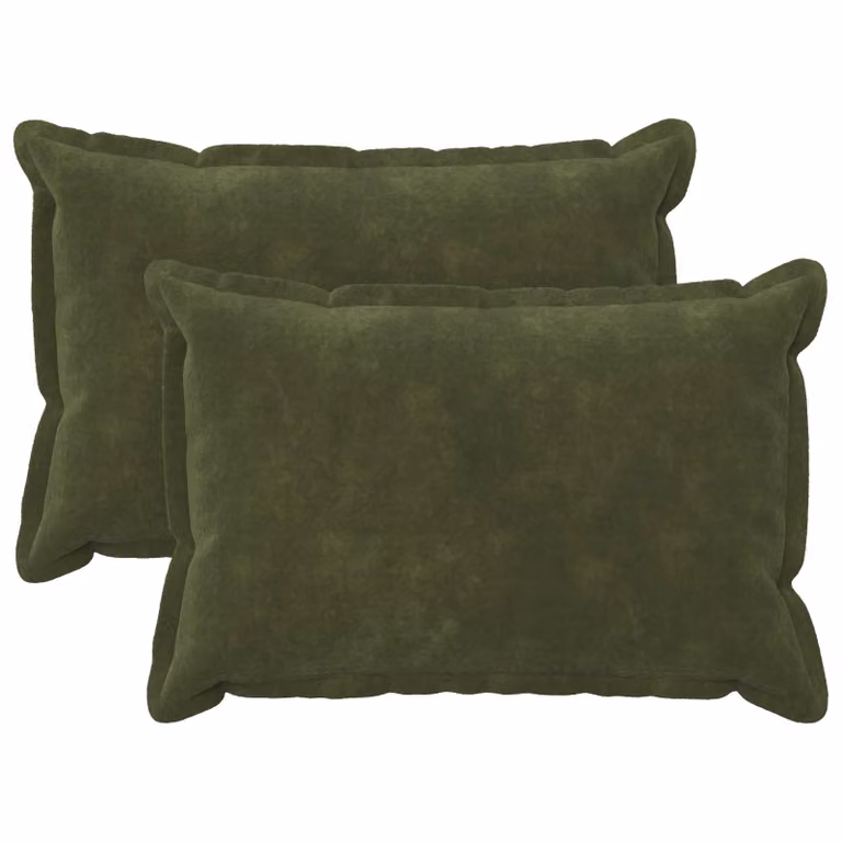 Set di 2 federe vidaXL HOUTEN verdi in microfibra, L 50 cm x P 30 cm
