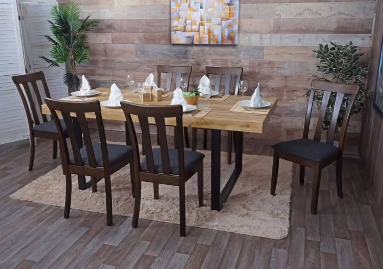 set di 6 sedie per sala da pranzo HWC-G46, sedia da cucina Sedia, tessuto/tessuto legno massiccio ~ struttura scura, grigio scuro