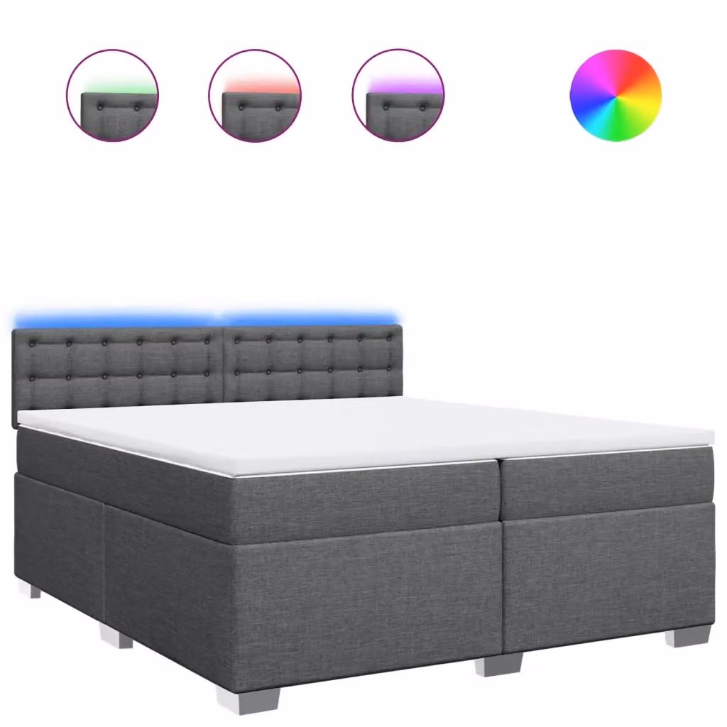 Letto Ibrido con Materasso a Molle Insacchettate vidaXL Grigio e Bianco L/P/H: 200 x 200 x 25 cm – 2