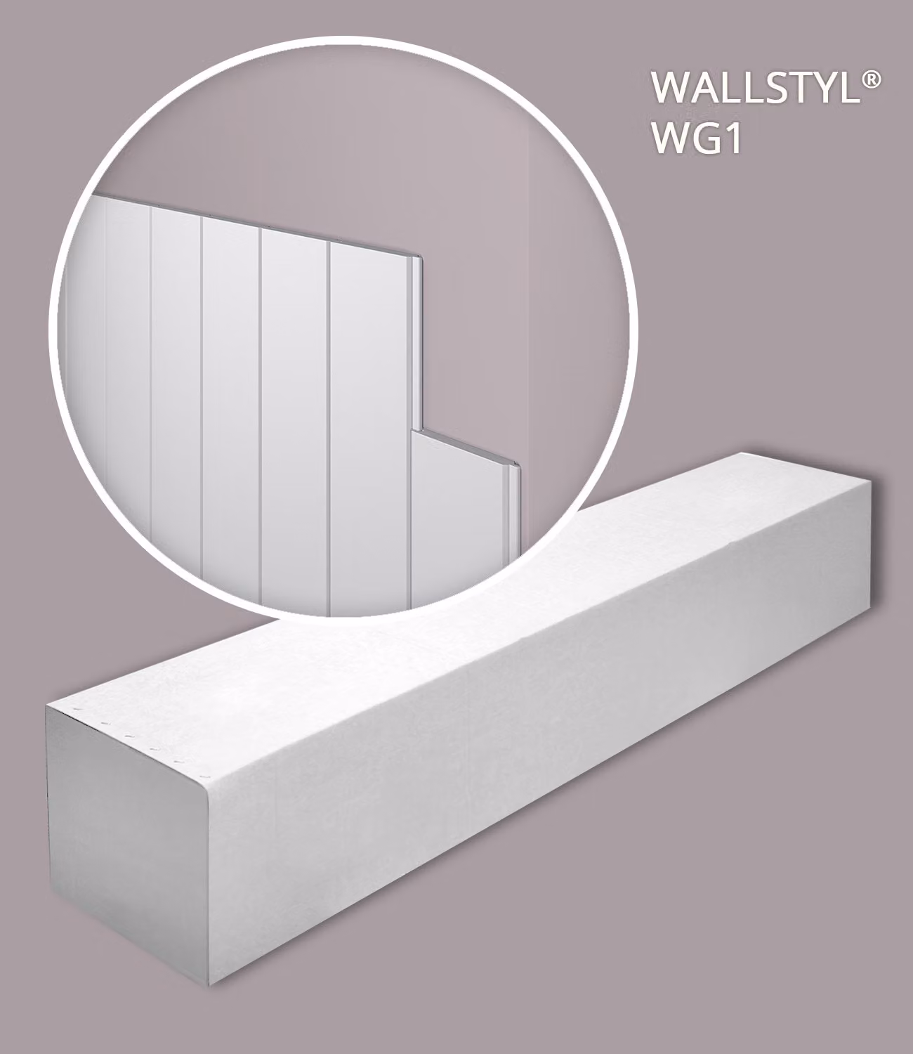 NMC WG1-box WALLSTYL Noel Marquet 1 cartone con 12 strisce decorative Pannello murale stile 3d moderno colore bianco | 2,28 m2