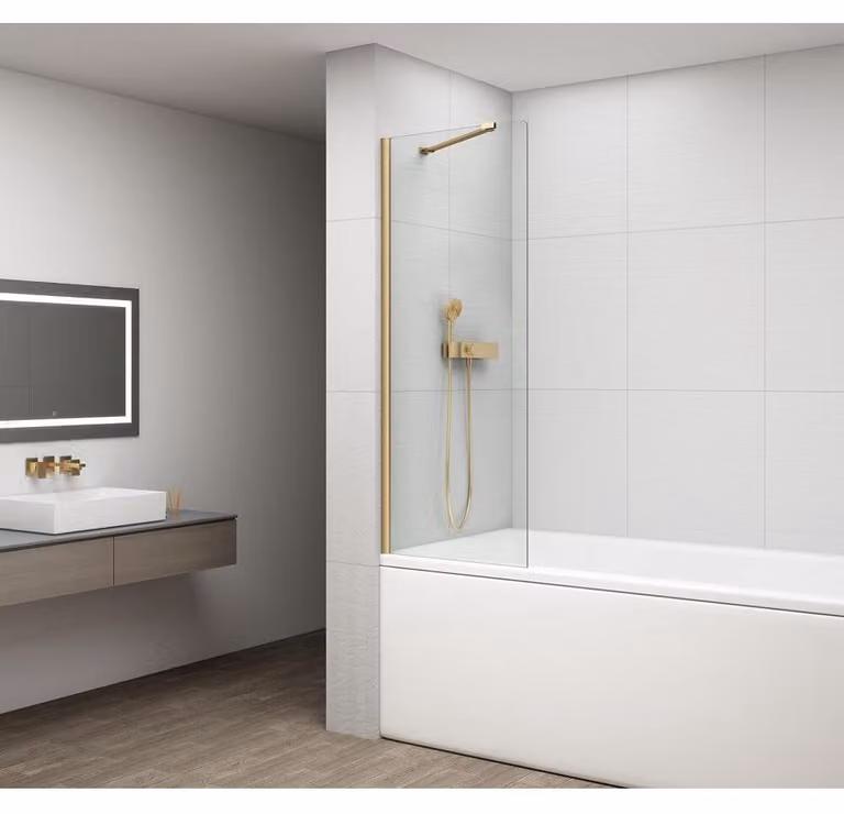 Cabina doccia FISA 700x1500mm, oro opaco, vetro trasparente
