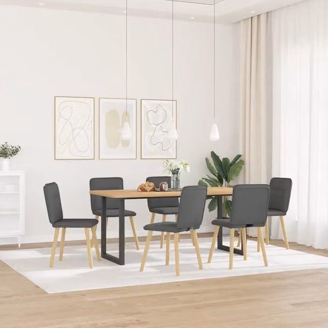 Sedie da Pranzo 6 pz Grigio Scuro in Tessuto 3315591