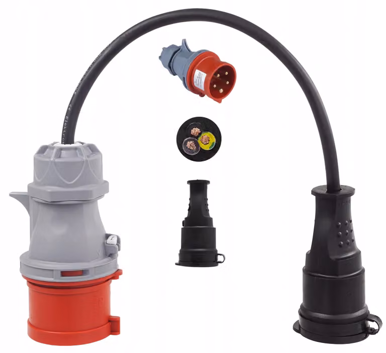 Adattatore Adelid 32/5P, 32A, 400V a 16A, 230V, con isolamento in gomma