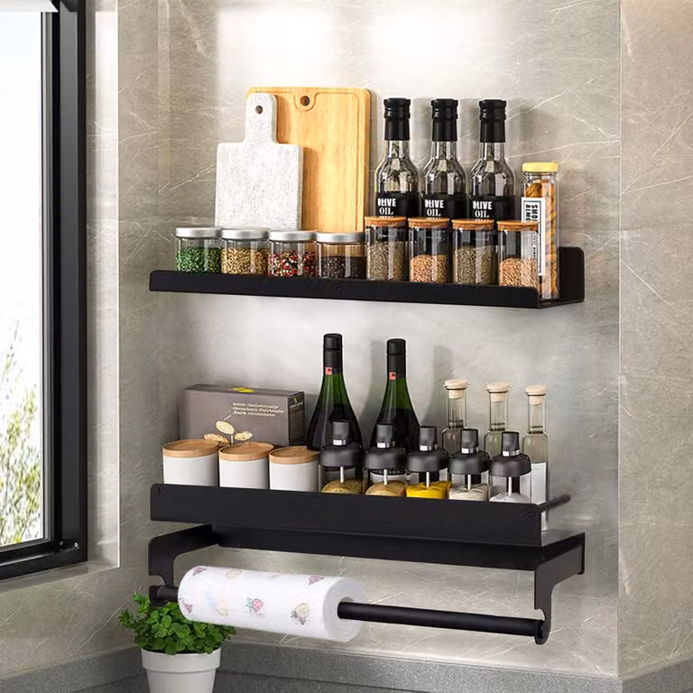 Portaerbe da appendere senza forare - Set di 2 - 40 cm Organizzatore per cucina e bagno