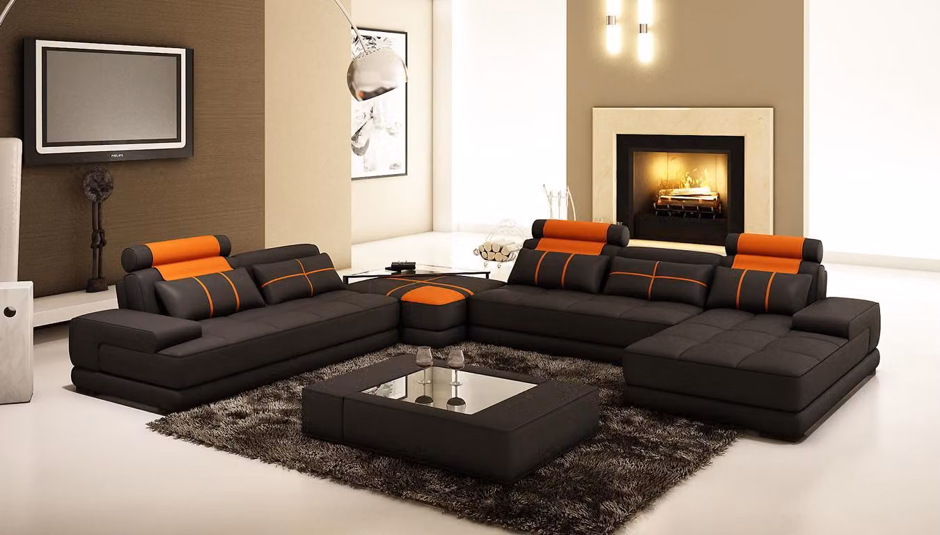 XXL Designer Wohnlandschaft Polster Ecksofa Eck Garnitur Sofa Couch Ecke U-Form