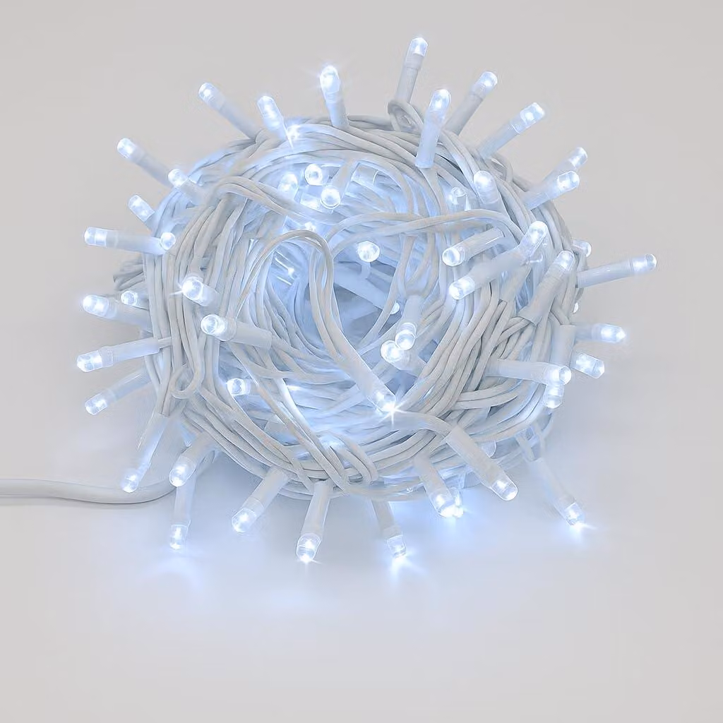 Catena luminosa a LED, 300 LED, 30 metri, bianca, grado di protezione IP65, espandibile